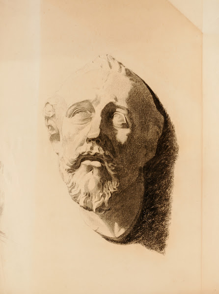 Drawing of Cast of Male Head