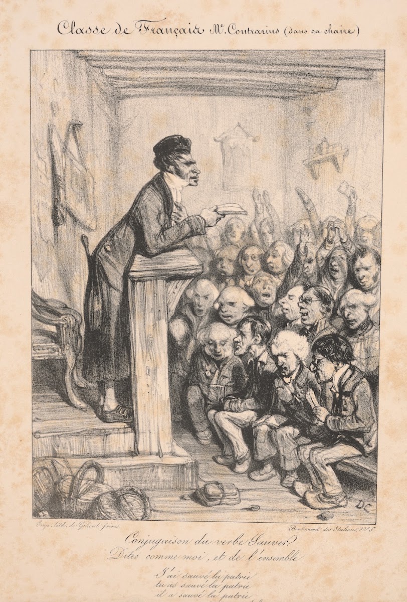 French class Mr Contrarius on his pulpit 1830