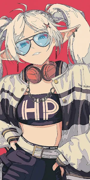 Anime, Elf, Girl, Mage, Headphones 4K Wallpaper Background