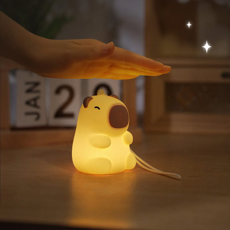 Mini night light with hippo design
