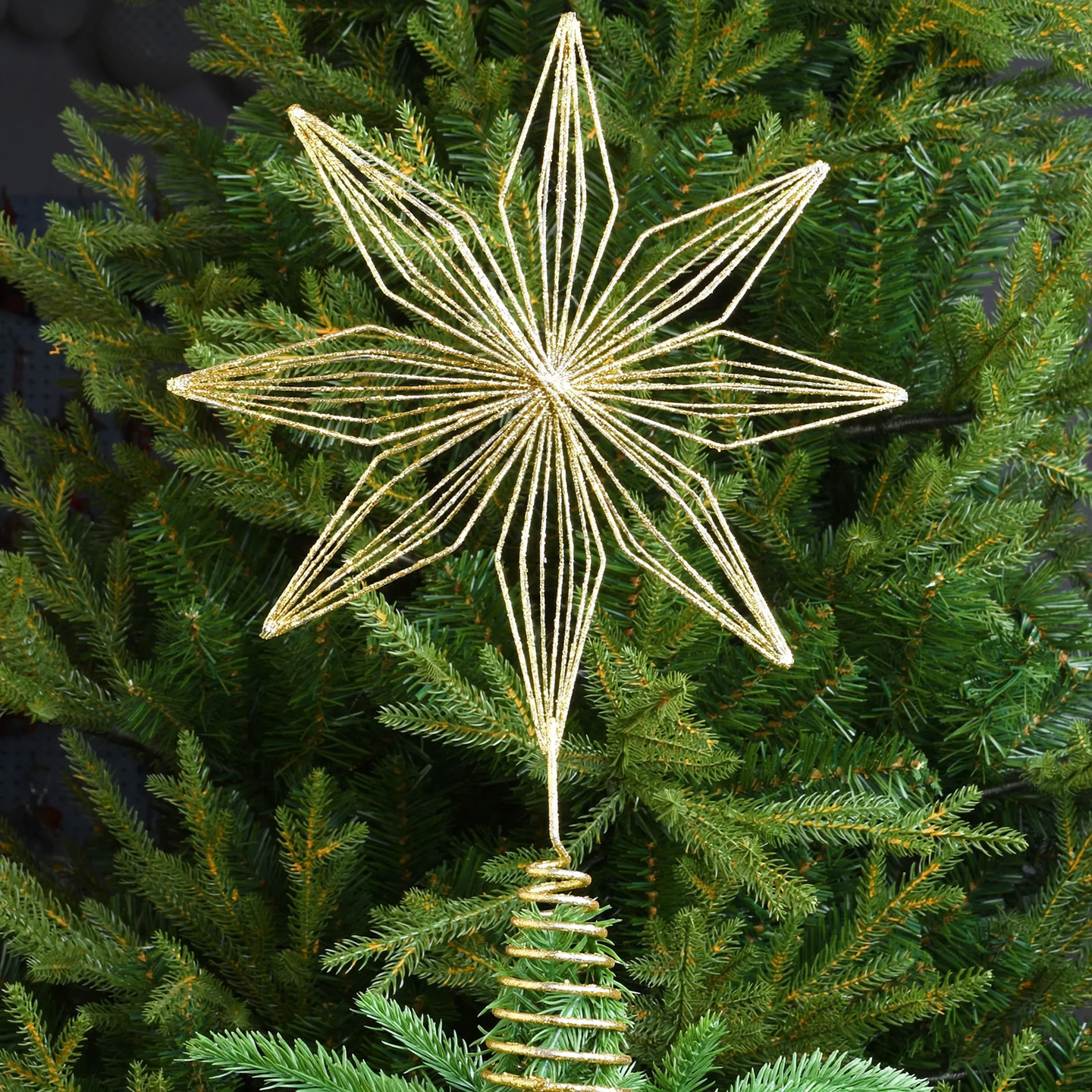 Dekorativer 38 cm Stern für die Weihnachtsbaumspitze aus Eisen