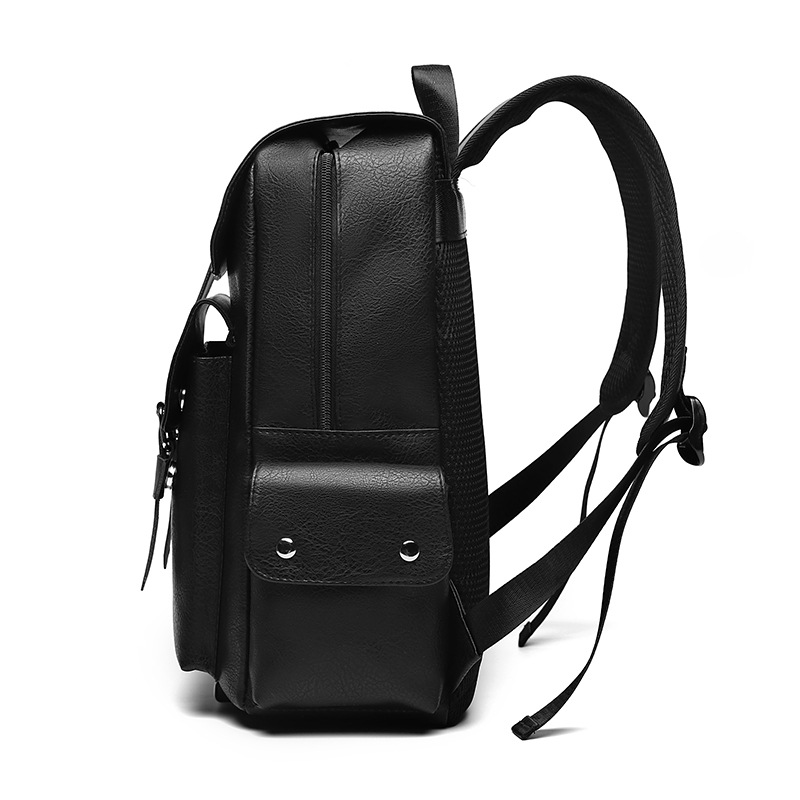 PU leather backpack, 20–35 L, vintage style
