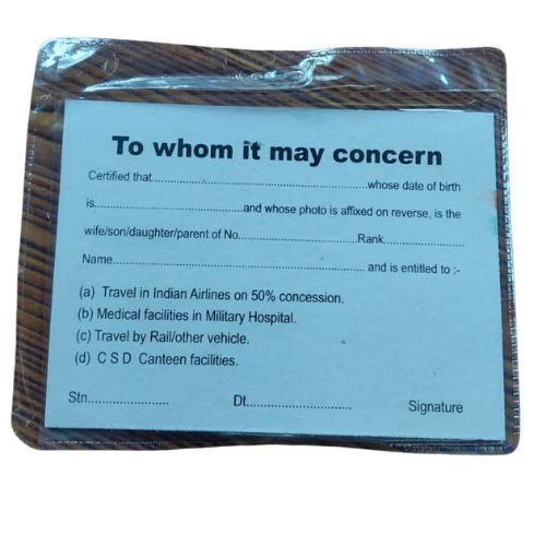 DEPENDENT IDENTITY CARD