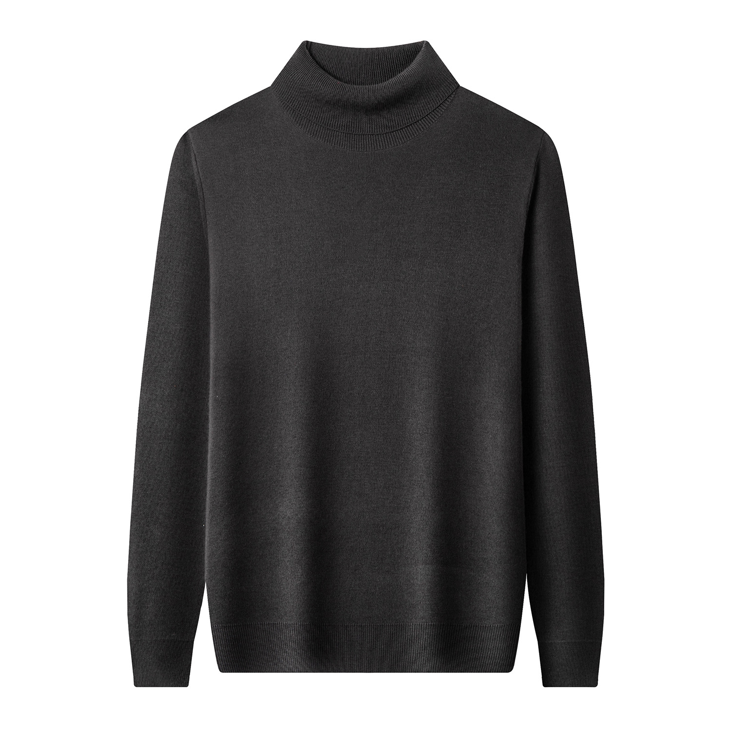 Men's knitted wool sweater, stand collar, warm
