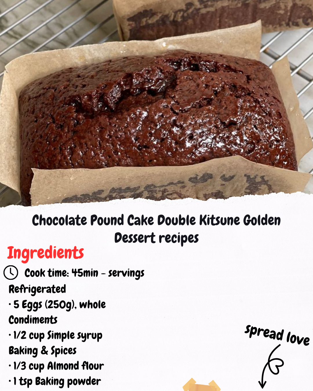 Chocolate Pound Cake Double Kitsune Golden Dessert recipes