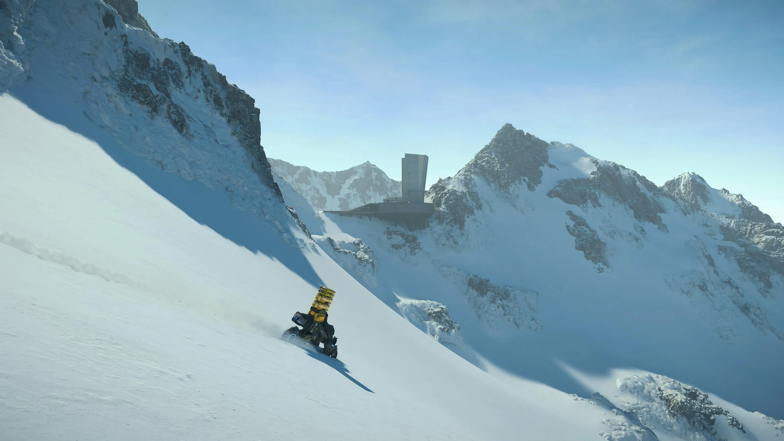 Death Stranding Snowy Mountain Trek - Gaming Screenshot 4K Wallpaper (3840x2160)