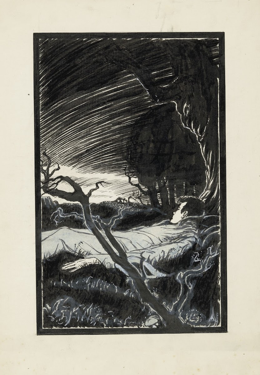 Willem slaapt in een landschap bij nacht 1926