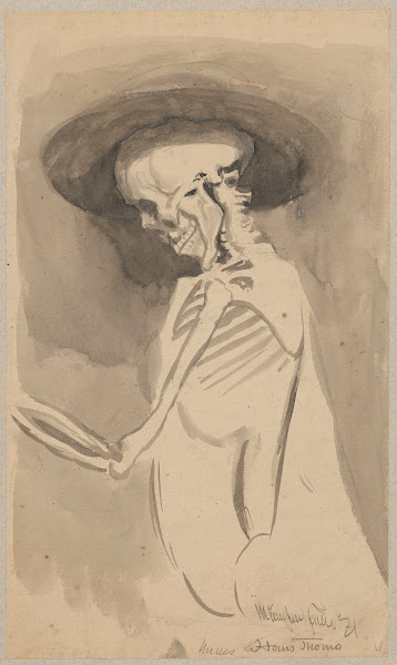 Skeleton in a hat 1871