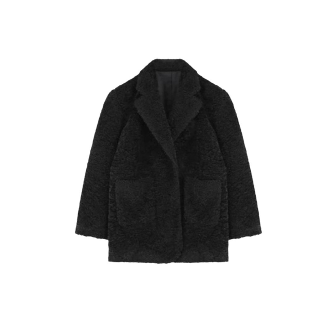 Thick lamb fleece teddy-style coat for women