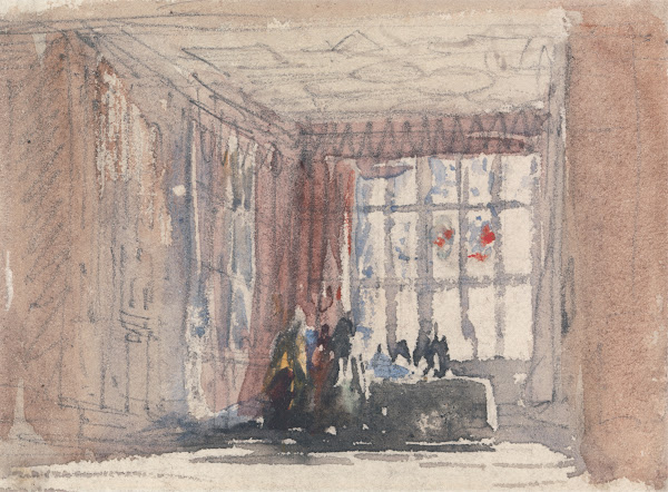 A Tudor Room with Figures mid to late 1830s