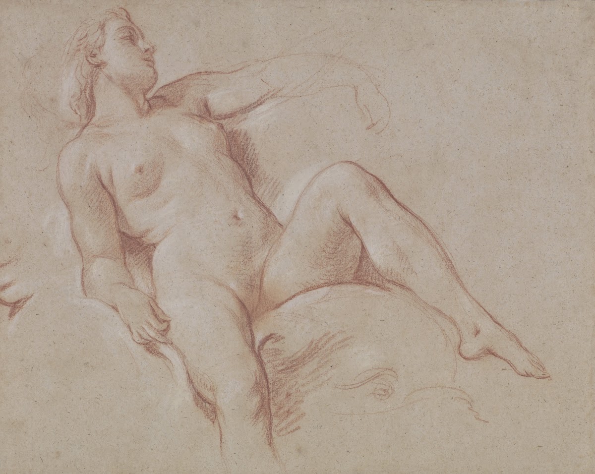 Female Nude on a Dolphin circa 1730   1740