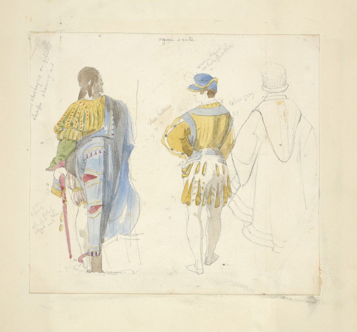 Three figures back view Ognissanti 1840