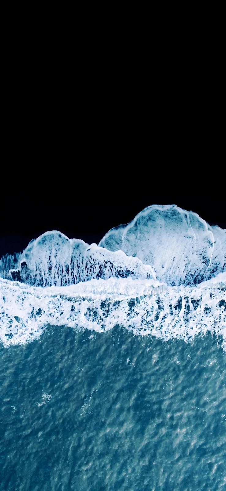 Breaking Waves On Black Sand - Aerial Nature Photography 4K iPhone Wallpaper (2706x5863)
