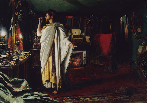 Mounet Sully se maquillant dans sa loge avant une représentation dŒdipe roi 1893