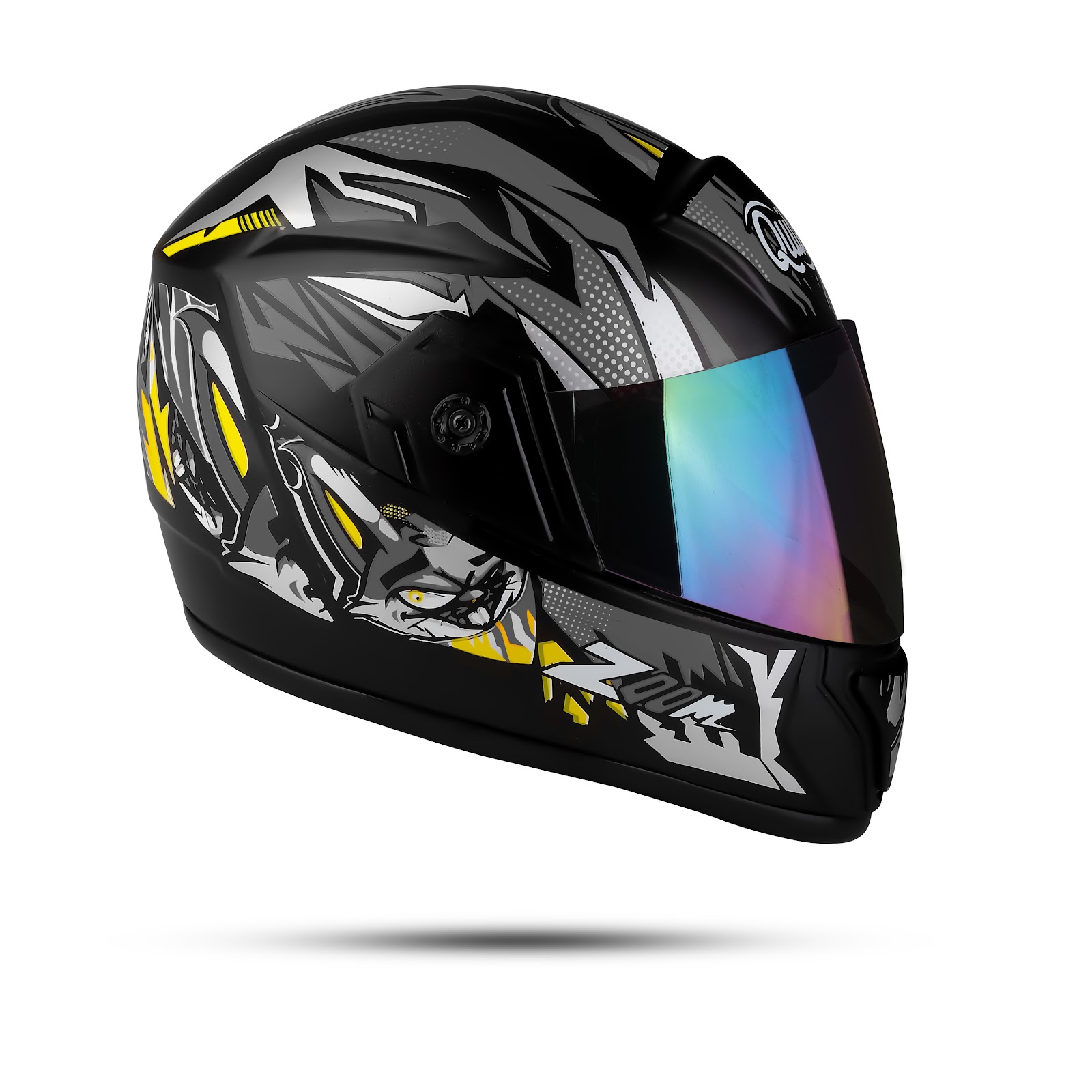 Side profile of the helmet showing aerodynamic shape