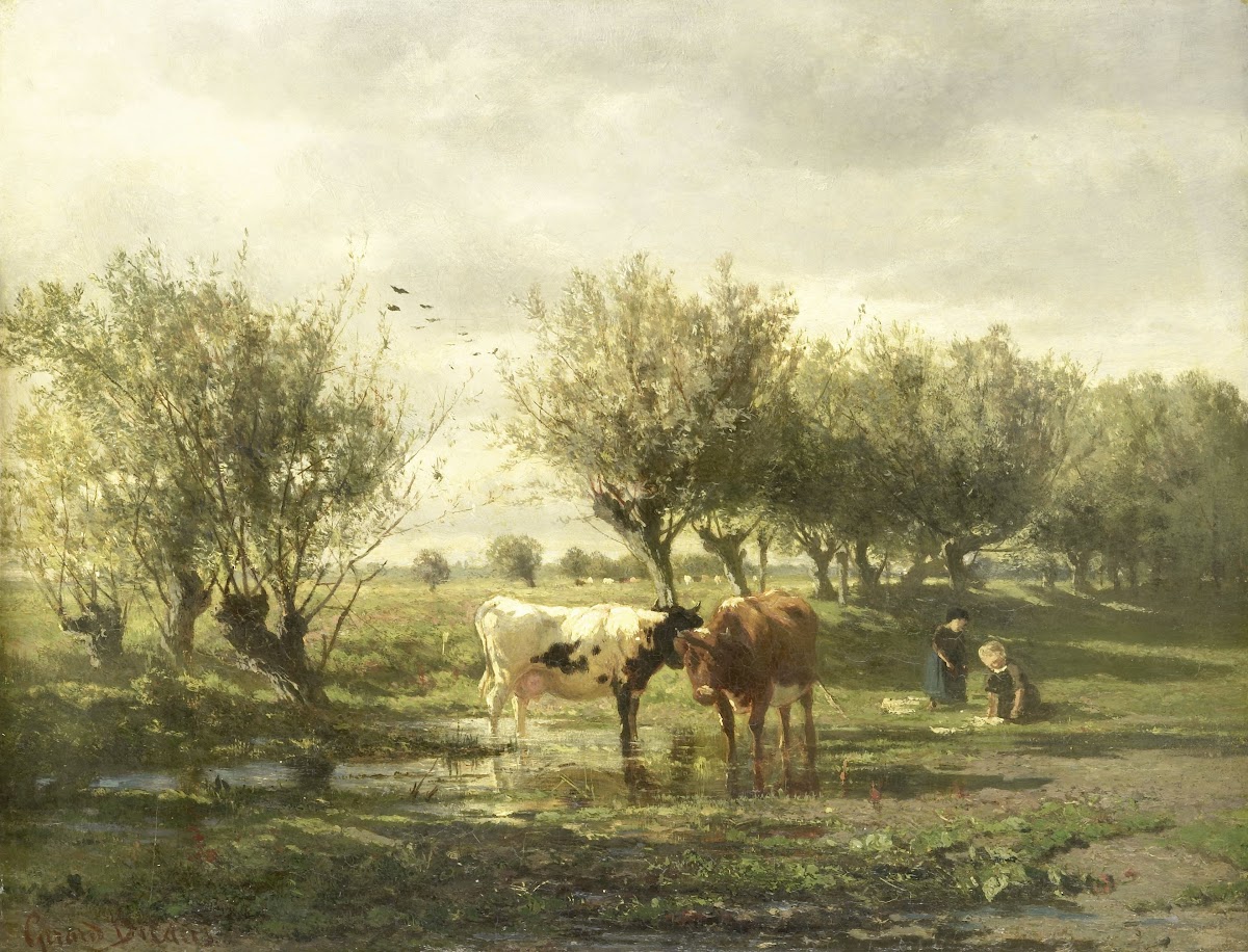 Cows at a pond 1860   1865