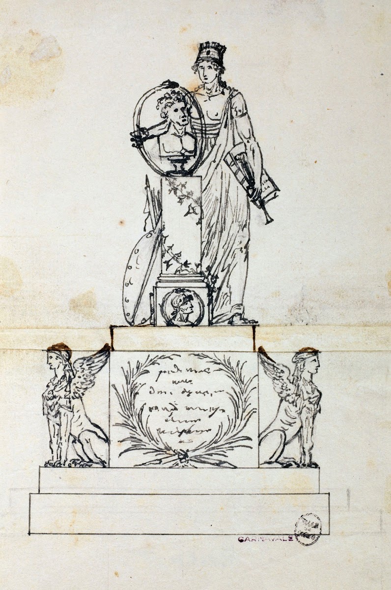 La ville de Chalon encadrant dun reptile un buste de ses hommes 1735   1815