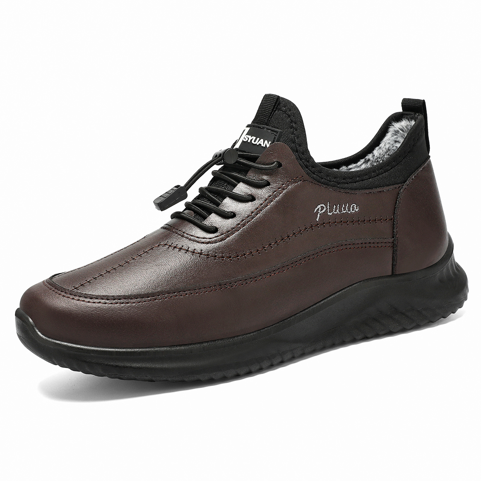 Insulated Men's Winter Boots with Platform Sole