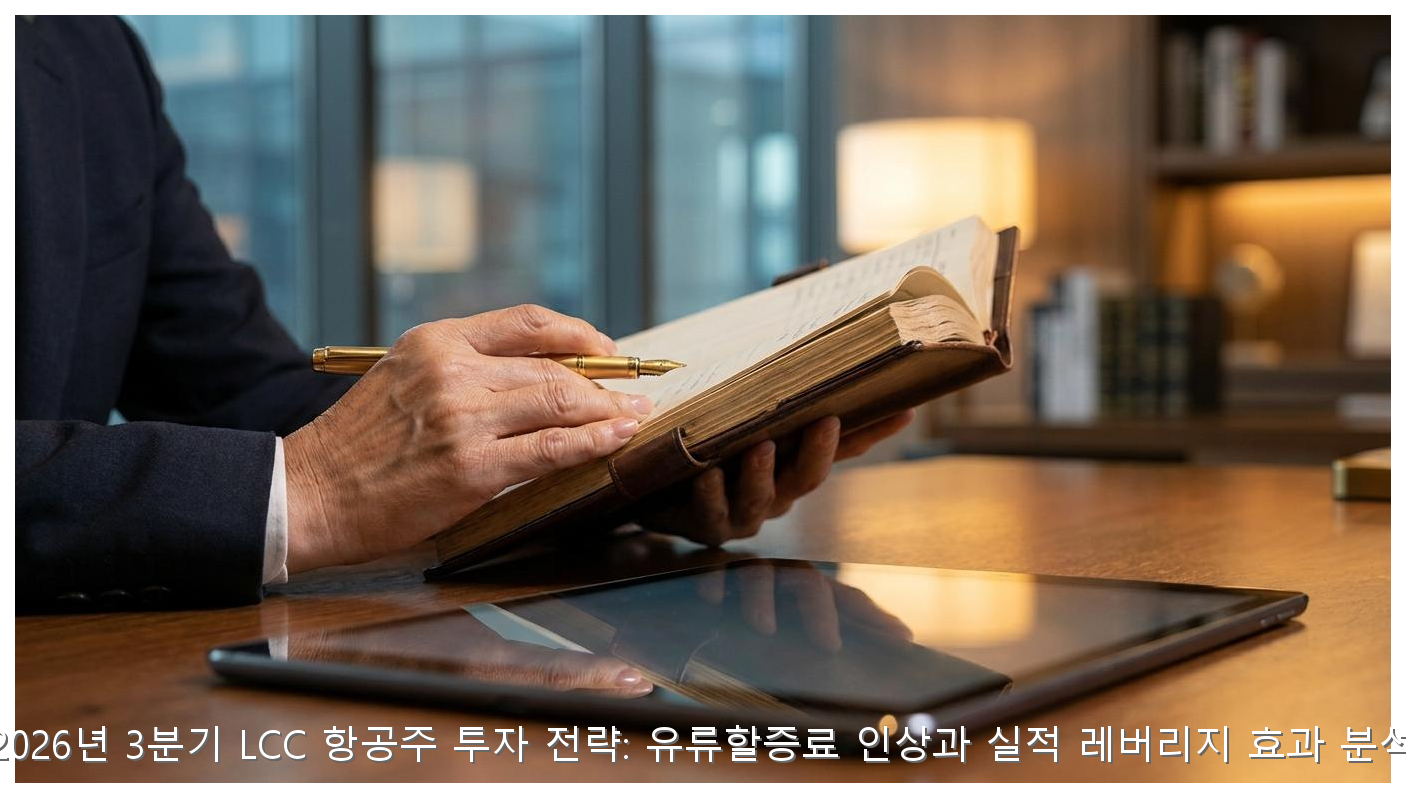 2026년 3분기 LCC 항공주 투자 전략: 유류할증료 인상과 실적 레버리지 효과 분석 핵심 안내 및 분석 인포그래픽 (5)