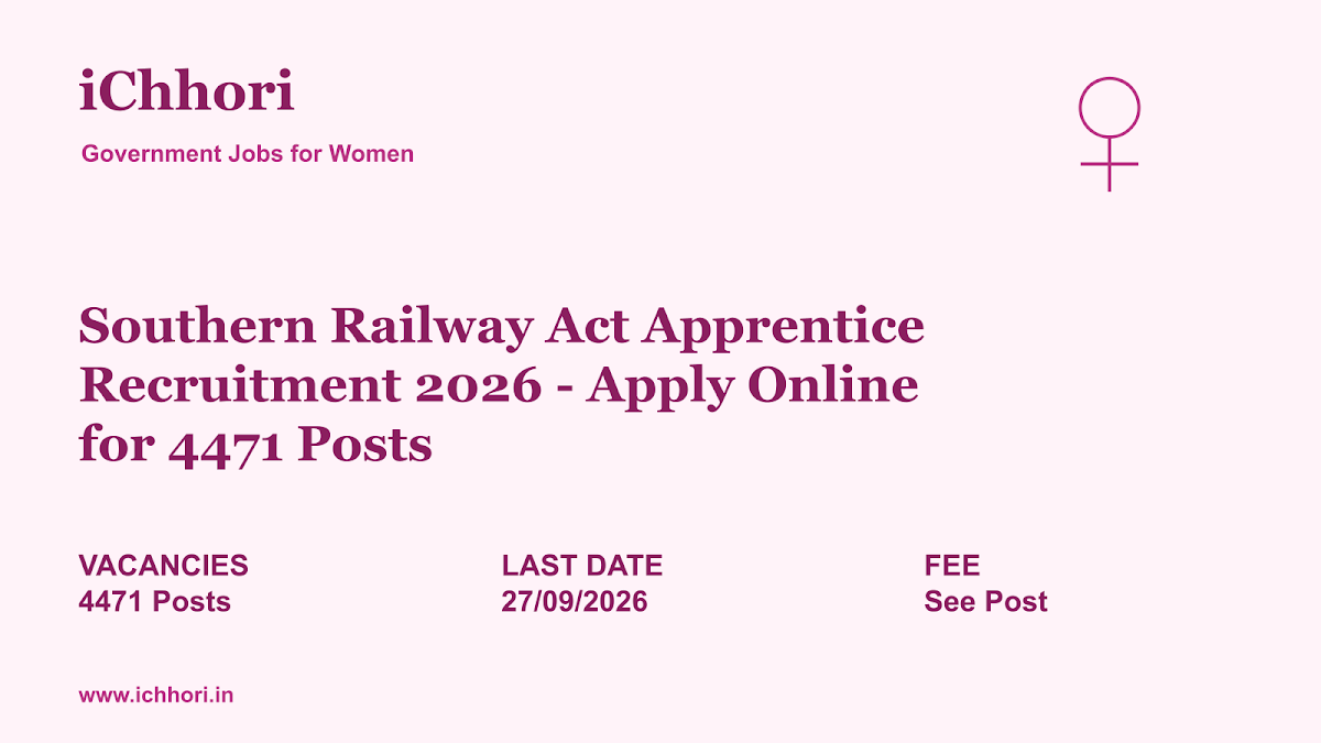 Southern Railway Act Apprentice Recruitment 2026 - Apply Online for 4471 Posts - iChhori