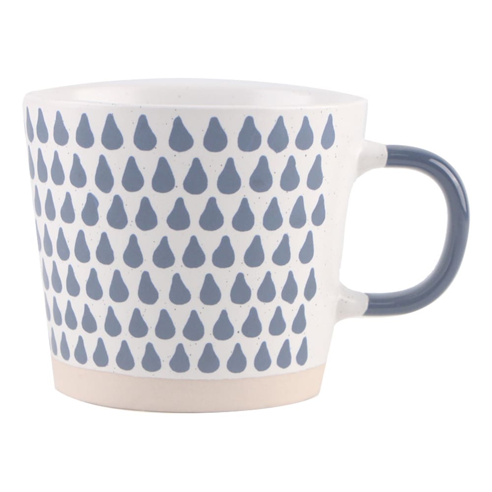 Taza de cerámica Chefmaker™ diseño de gotas color azul/blanco