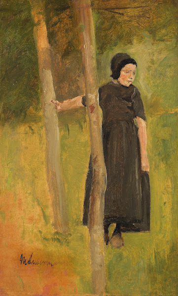 Kind unter Bäumen  Studie zu den Spielenden Kindern 1882