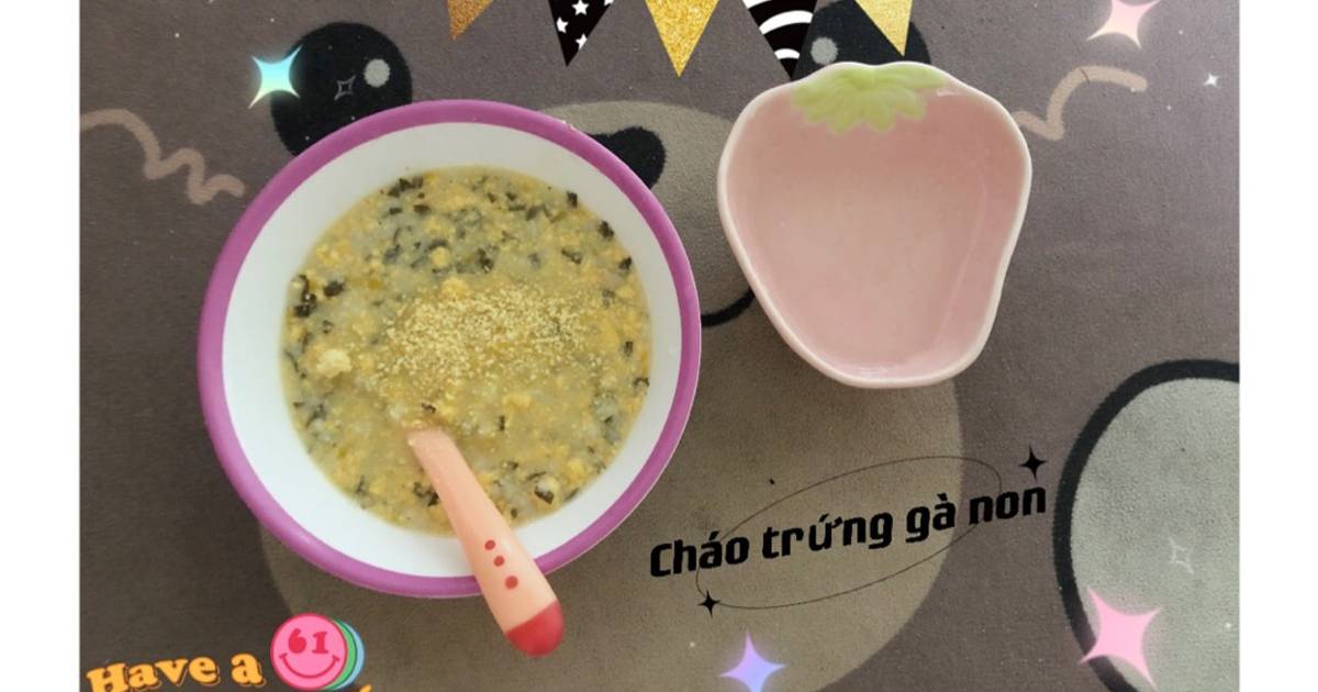 Cháo hạt sen trứng gà non (Ăn dặm cùng con)