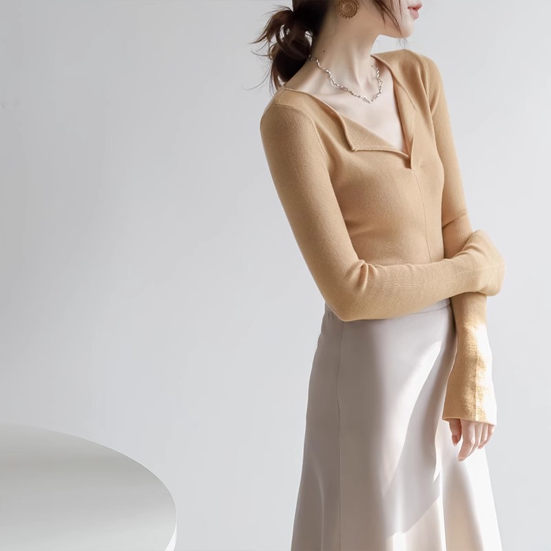 Damen-Strickpullover mit V-Ausschnitt