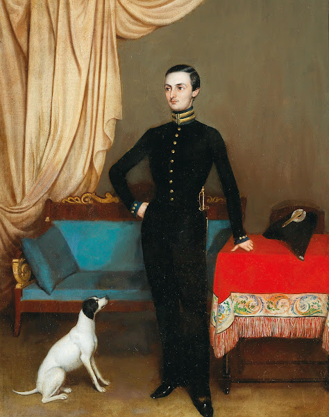 Portrait Of A Law Student At The University Of St Petersburg With A Dog 1846