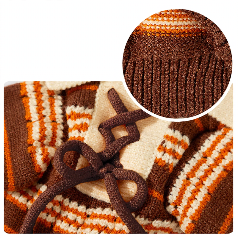 Striped knitted jacket for small dogs, autumn and winter