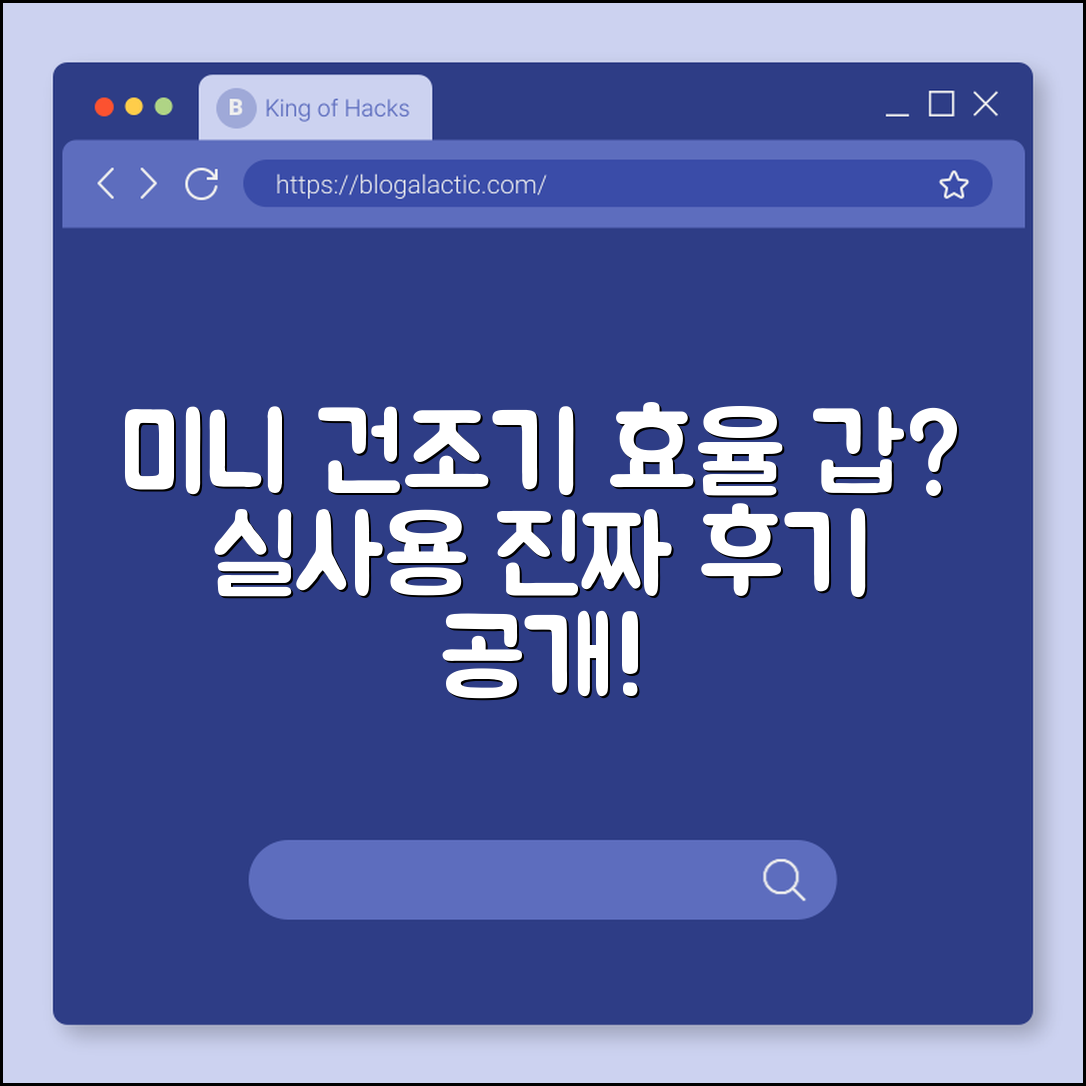 미니 건조기, 정말 효율적일까요?