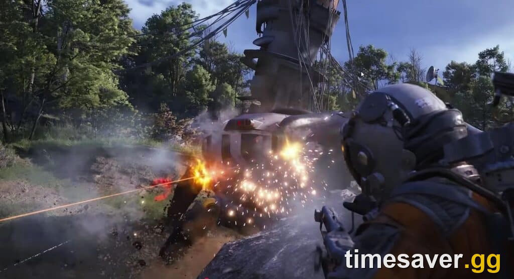 ARC Raiders Raider firing on a large armored ARC machine — matching the right weapon and weak point to the target