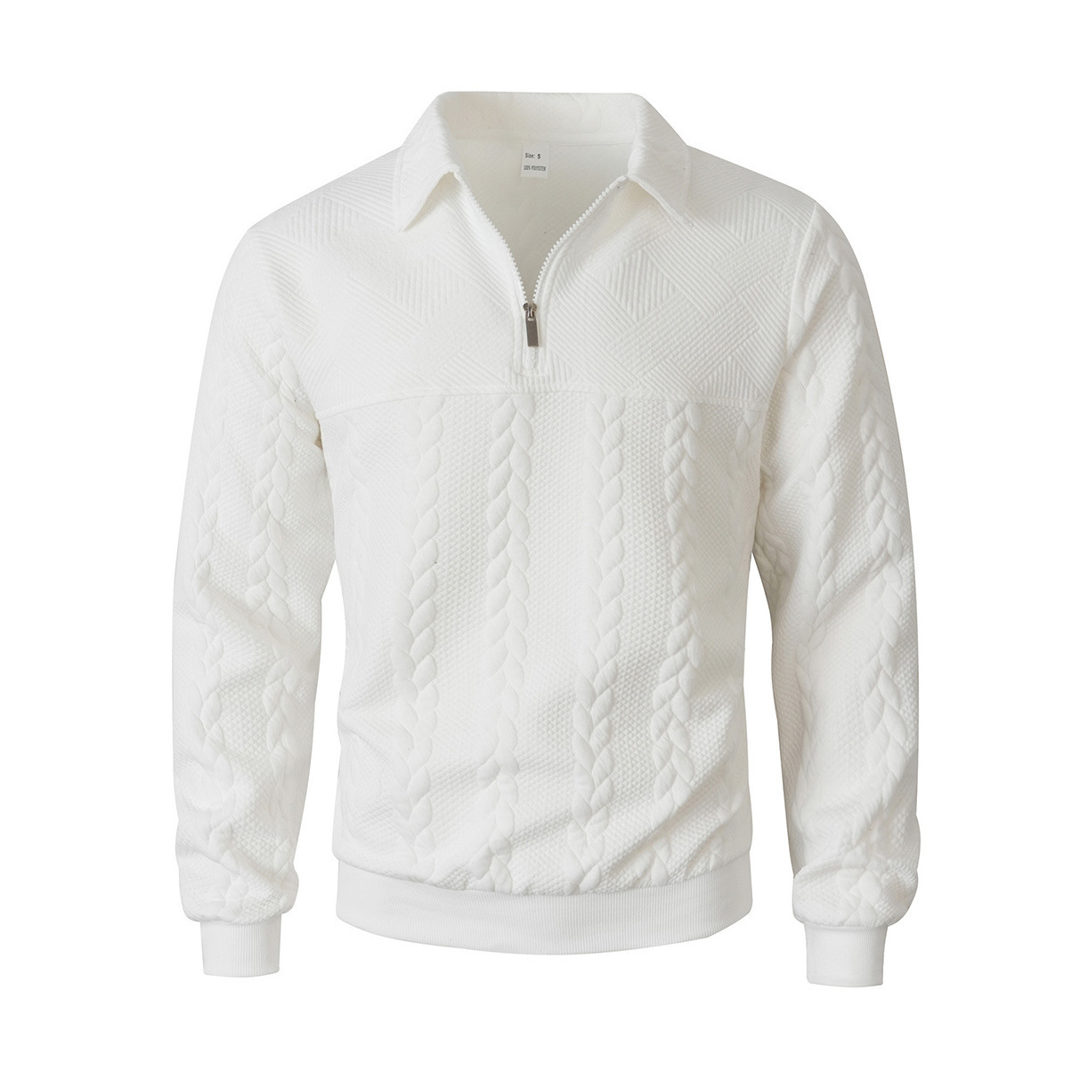 Men's sweatshirt with zipper and fold-down collar