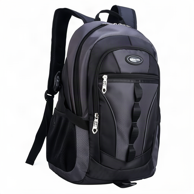 Student backpack, polyester, striped pattern