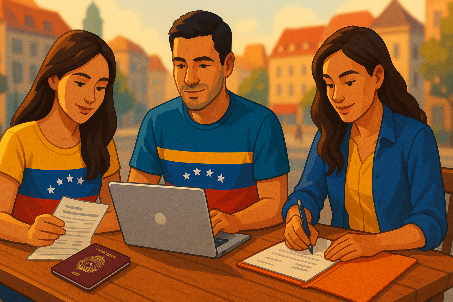 venezolanos en el exterior haciendo trámites consulares y prueba de residencia