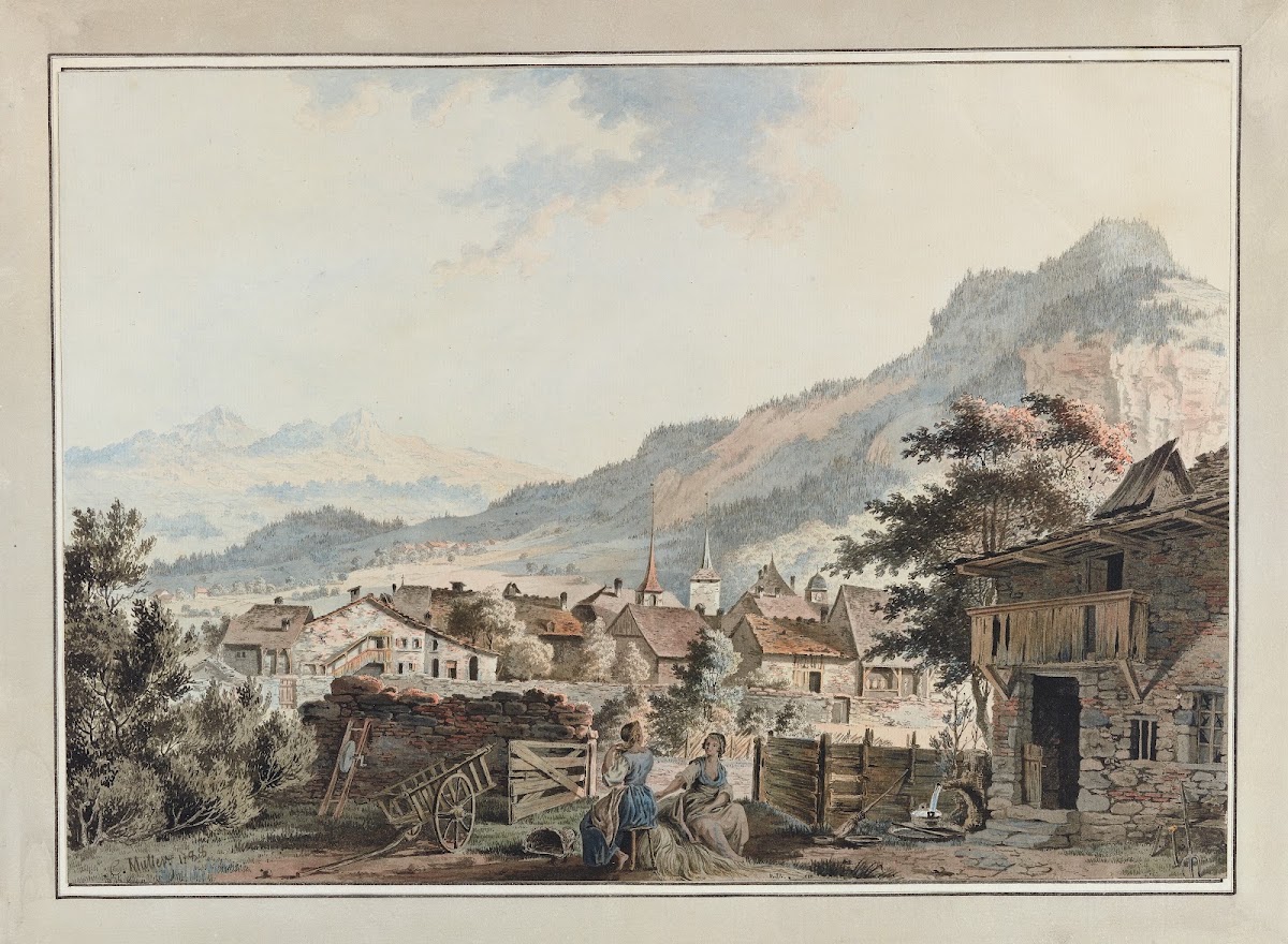 Vuë de la Ville dAigle sur la route des Sallines