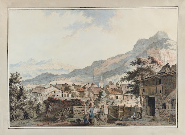 Vuë de la Ville dAigle sur la route des Sallines