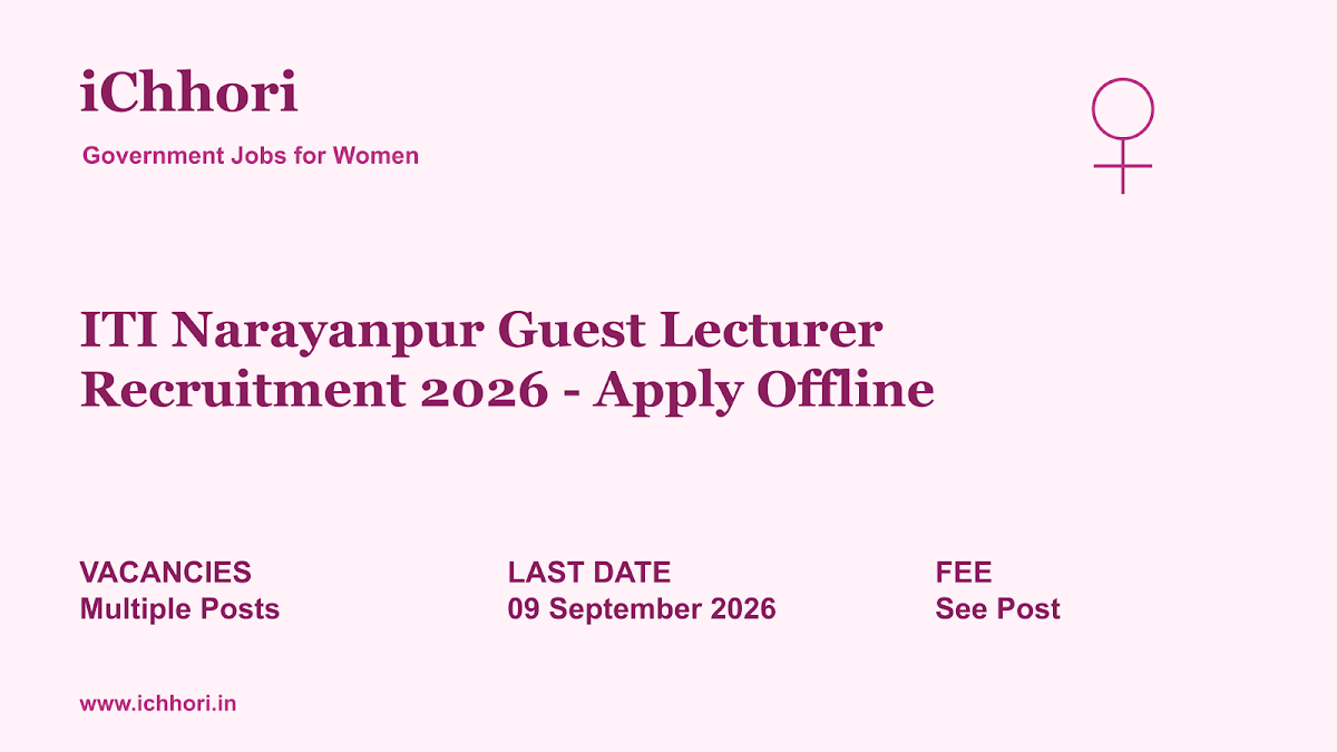 ITI Narayanpur Guest Lecturer Recruitment 2026 - Apply Offline - iChhori