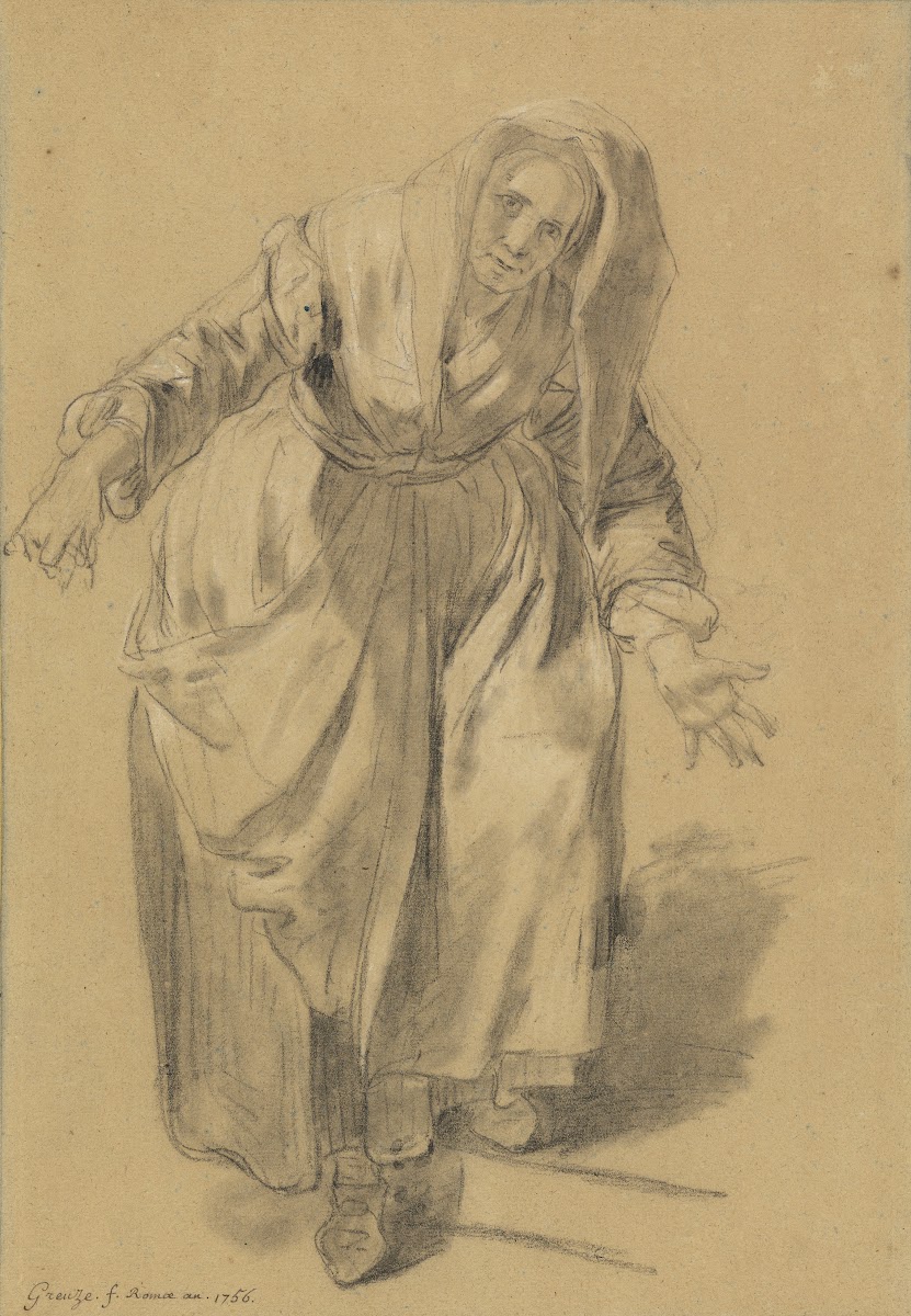 Old Woman with Arms Outstretched Study for The Neapolitan Gesture 1756