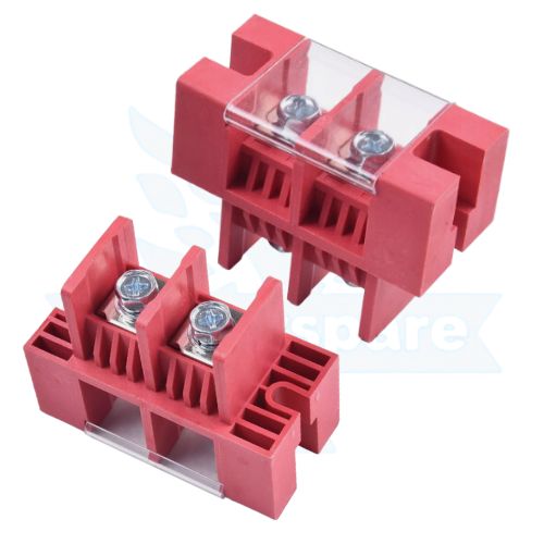 FENCE TERMINAL 100A  2IN-2OUT (RED)