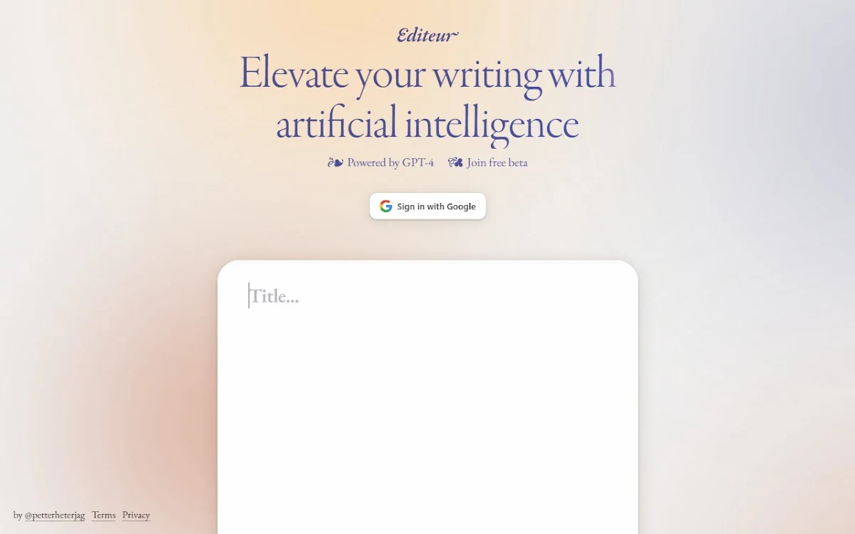 Captura de Editeur.ai
