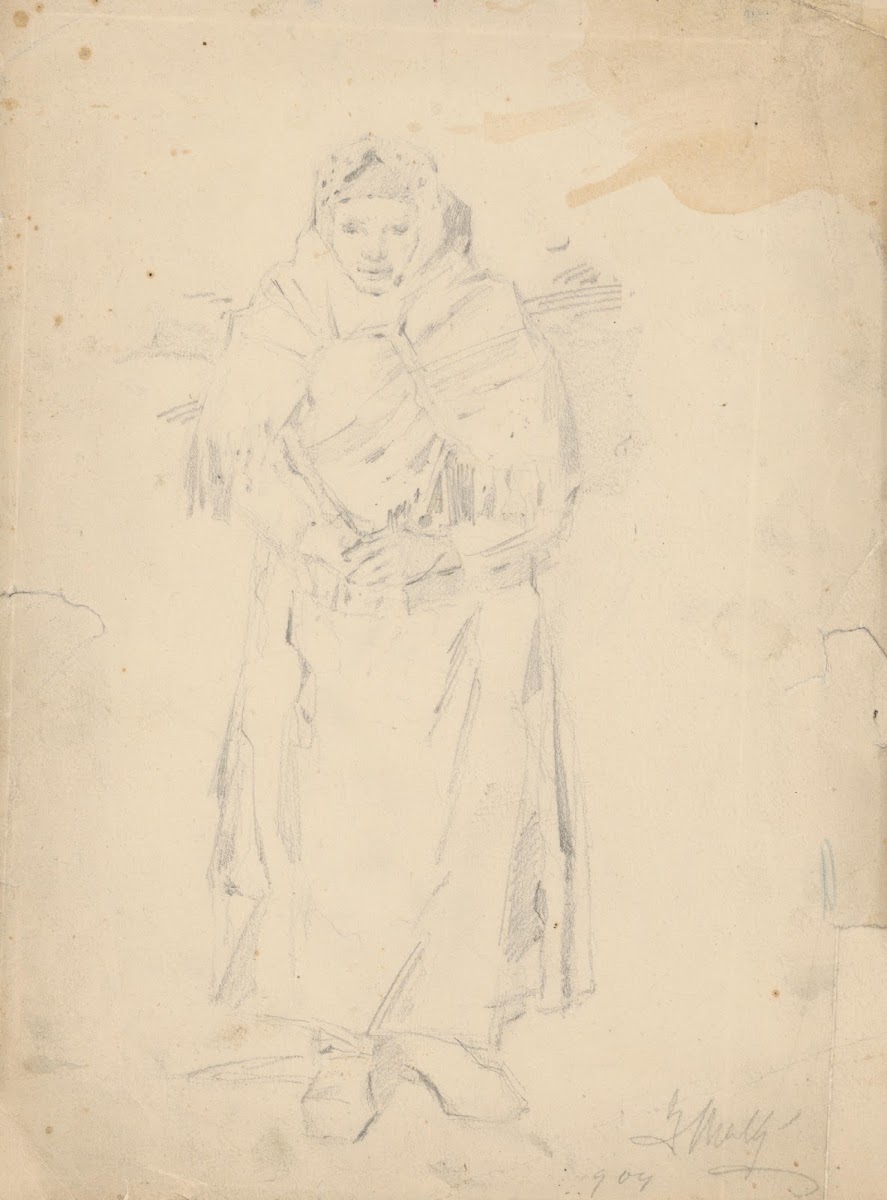 Old Woman with a Hamper Study of a Woman Carrying Twigs 1904