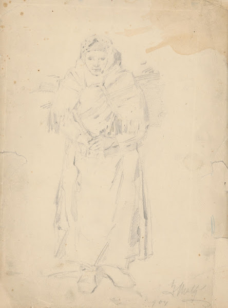 Old Woman with a Hamper Study of a Woman Carrying Twigs 1904