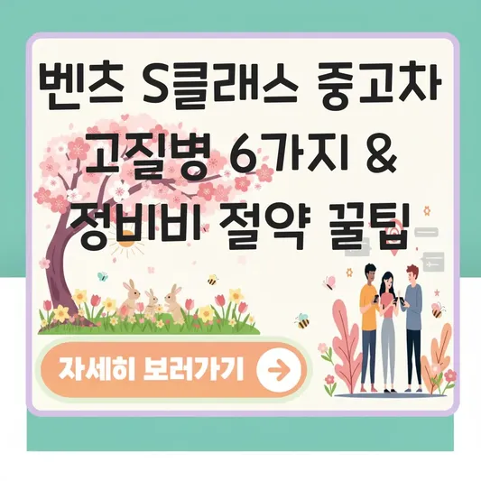 벤츠 S클래스 중고차 고질병 확인법 및 수입차 정비 비용 아끼는 팁 대표 이미지