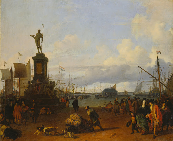 View of the Amsterdam Harbour at the IJ River 1700