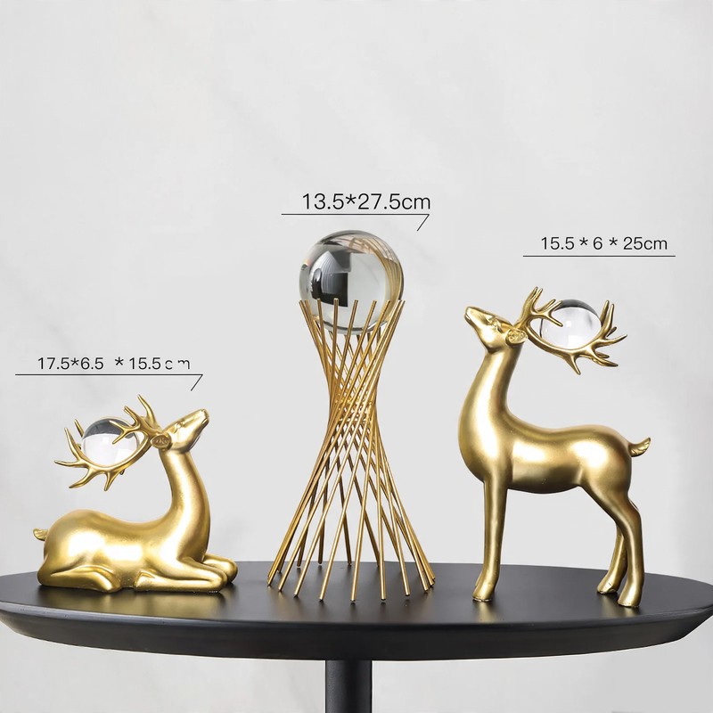 Kristallkugel-Dekofigur modernes Design Metall