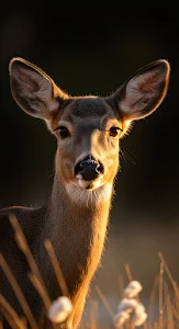 Majestic Deer Portrait Golden Hour Rim Light Wildlife