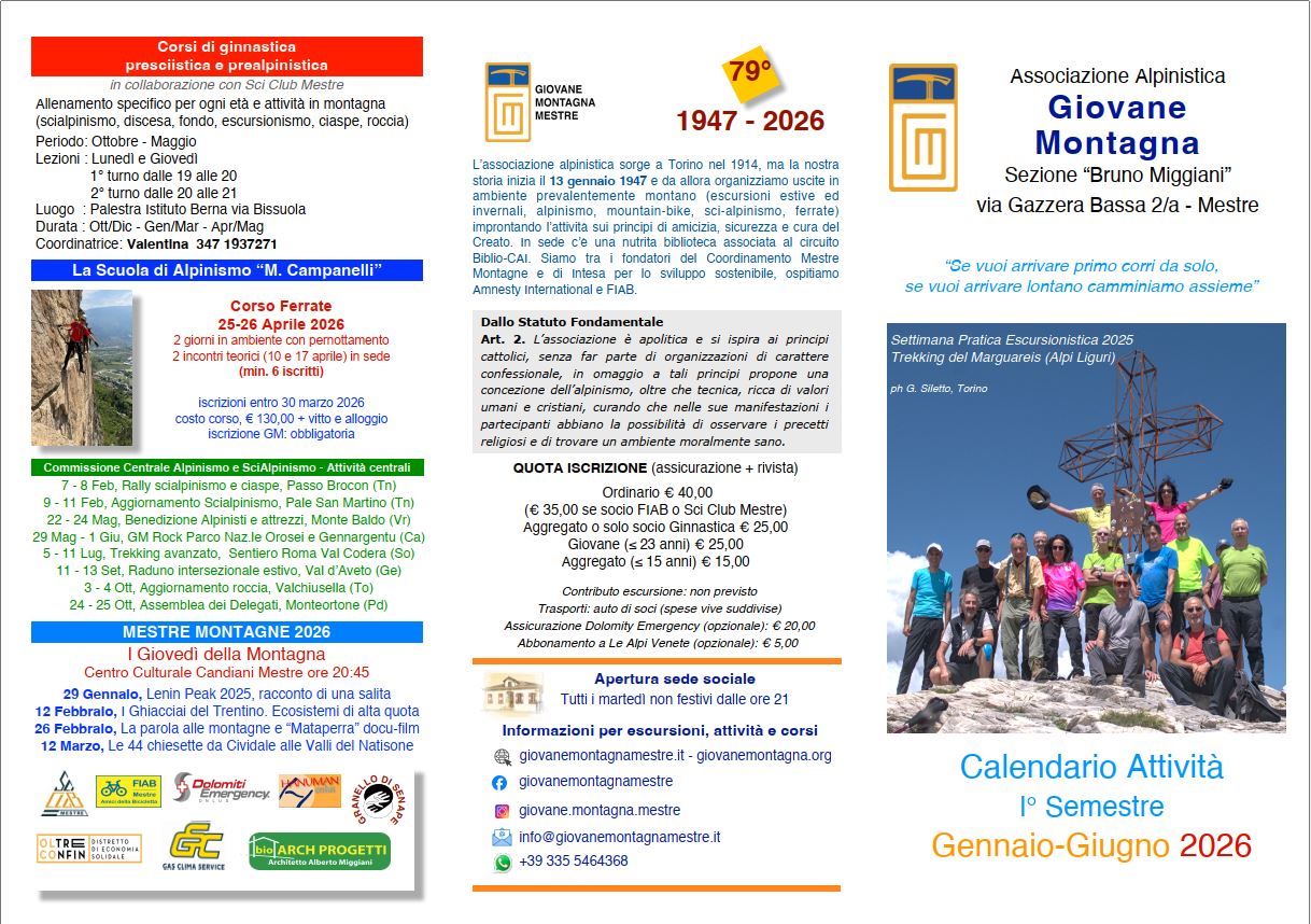 Fronte calendario attivita' Gennaio-Giugno 2026