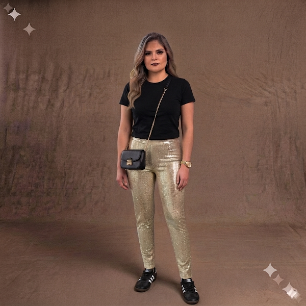 Pantalón Dorado en Lentejuelas