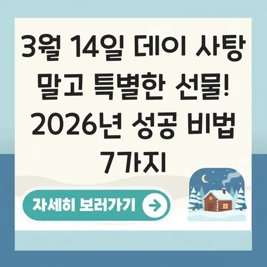 3월 14일 데이 사탕 말고 특별한 선물